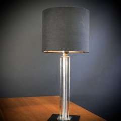 Deco table lamp with black glass base