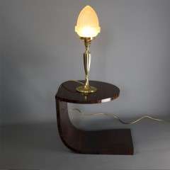 Art Deco brass fluted table lamp