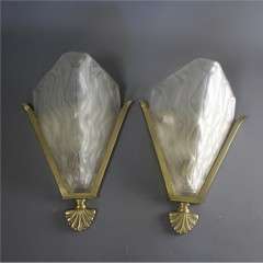 Pair of Art Deco Wall lights by Degue