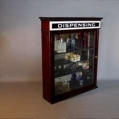 Dispensing cabinet in mahogany c1920 .