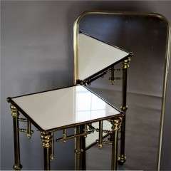 Quality French brass & vitrolite table c1900