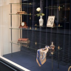 French 1950's shop window shelving unit