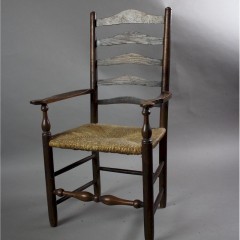 arts and Crafts Child's oak ladderback rushed chair after a design by Ernest Gimson