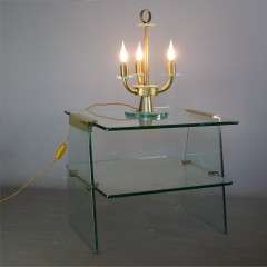 Quality 1970's glass and brass side table