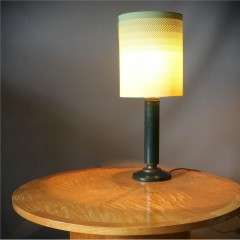 Table lamp green leather French 1940's