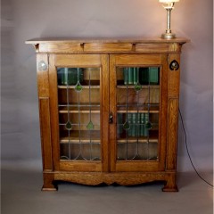Arts and Crafts glazed bookcase c1900
