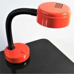 1970's bendy lamp in bright red plastic and black stem