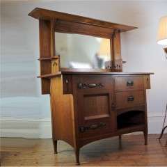 Classic arts and crafts sideboard by Harris Lebus c1900
