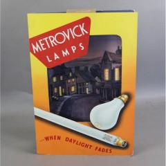 Metrovick lamps , card advert