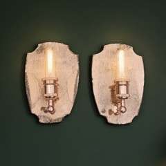 Art Deco mirrored back wall lights