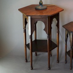 Moorish oak arts and crafts occasional table for Liberty & Co