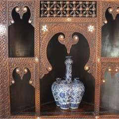  Moorish corner Syrian style cabinet,