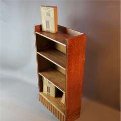 Art Deco oak open bookcase