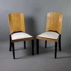 Stunning pair of art deco chairs in bird eye maple