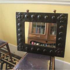 Arts and Crafts patinated copper framed mirror