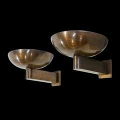 Art Deco pair of uplighter wall lights circa 1930