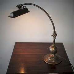 Arts and crafts brass Bankers Lamp