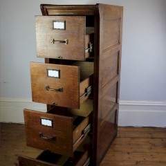  Edwardian filing cabinet in oak by Shannon c1910
