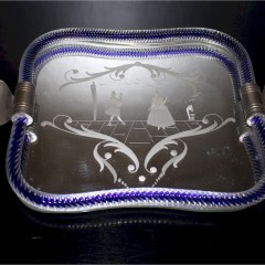 Vintage Venetian mirrored dressing table tray c1940's