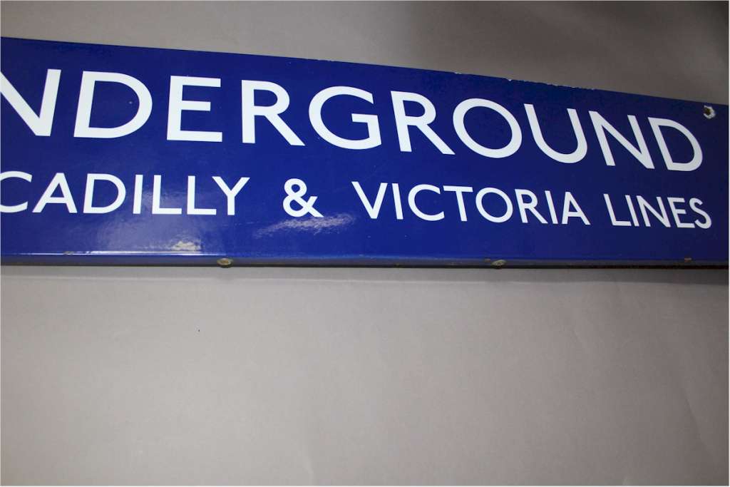 Original London Underground enamel sign for the Piccadilly Line