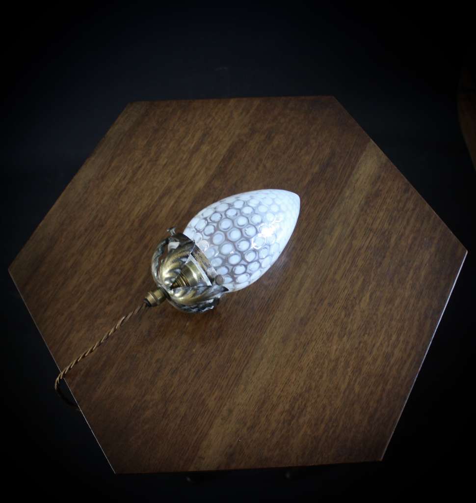 Arts and Crafts pendant vaseline shade