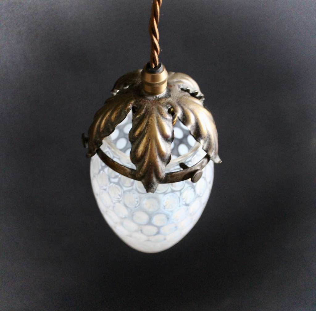 Arts and Crafts pendant vaseline shade