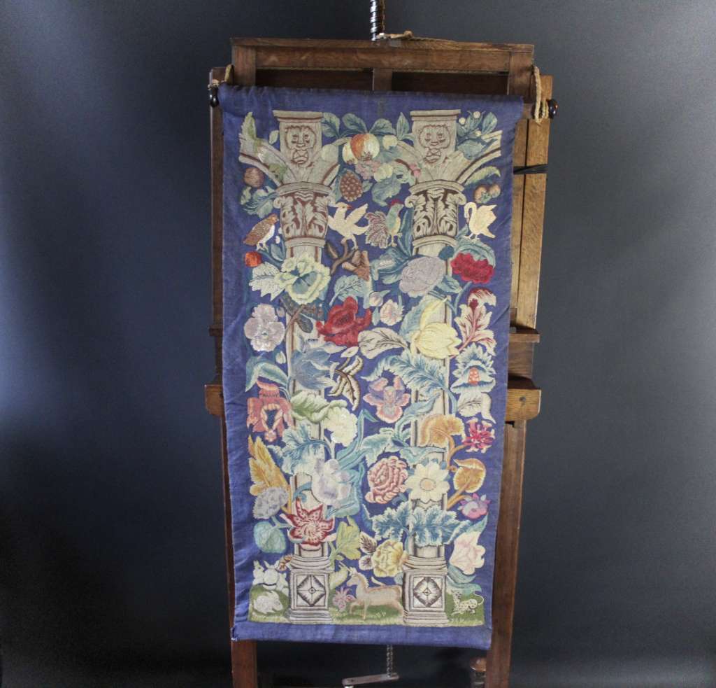 Wall hanging needlework tapestry signed F G Aldington