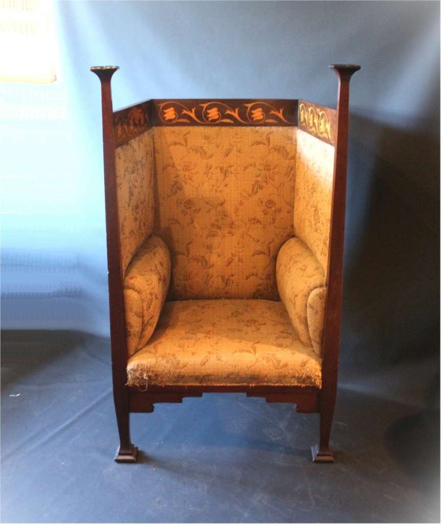 Rare Nouveau throne chair by Walter Cave