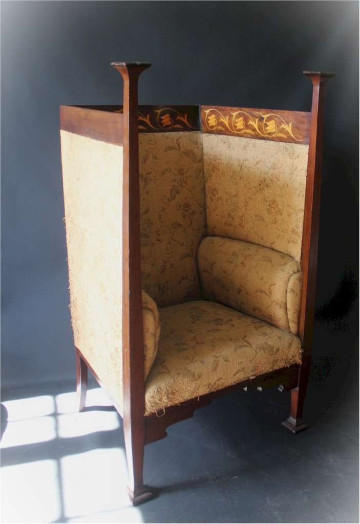 Rare Nouveau throne chair by Walter Cave